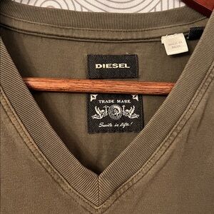 Diesel Khaki V-Neck Tee